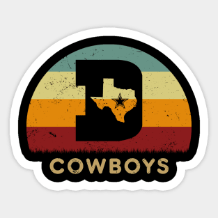 Retro Sunset - Dallas Cowboys Initial D Star Sticker